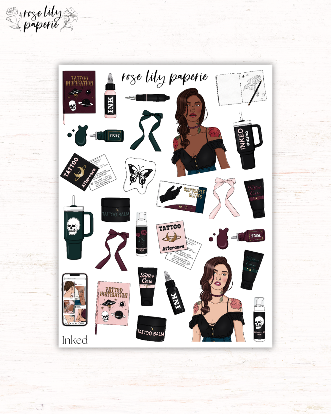 Inked Sticker Sheet