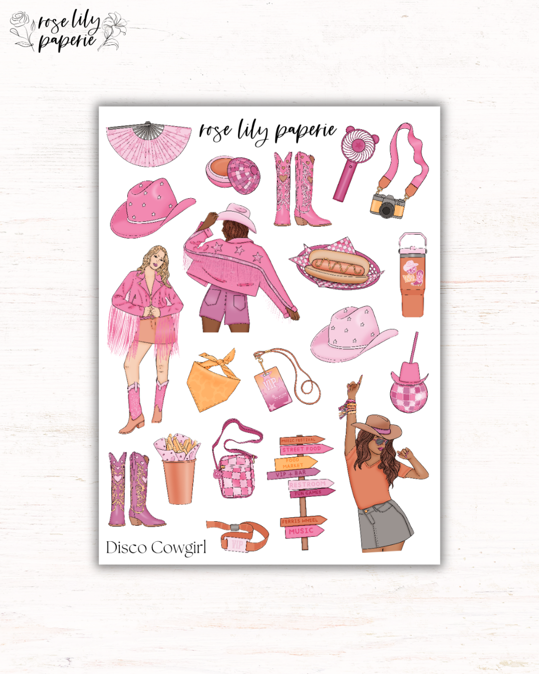 Disco Cowgirl Sticker Sheet