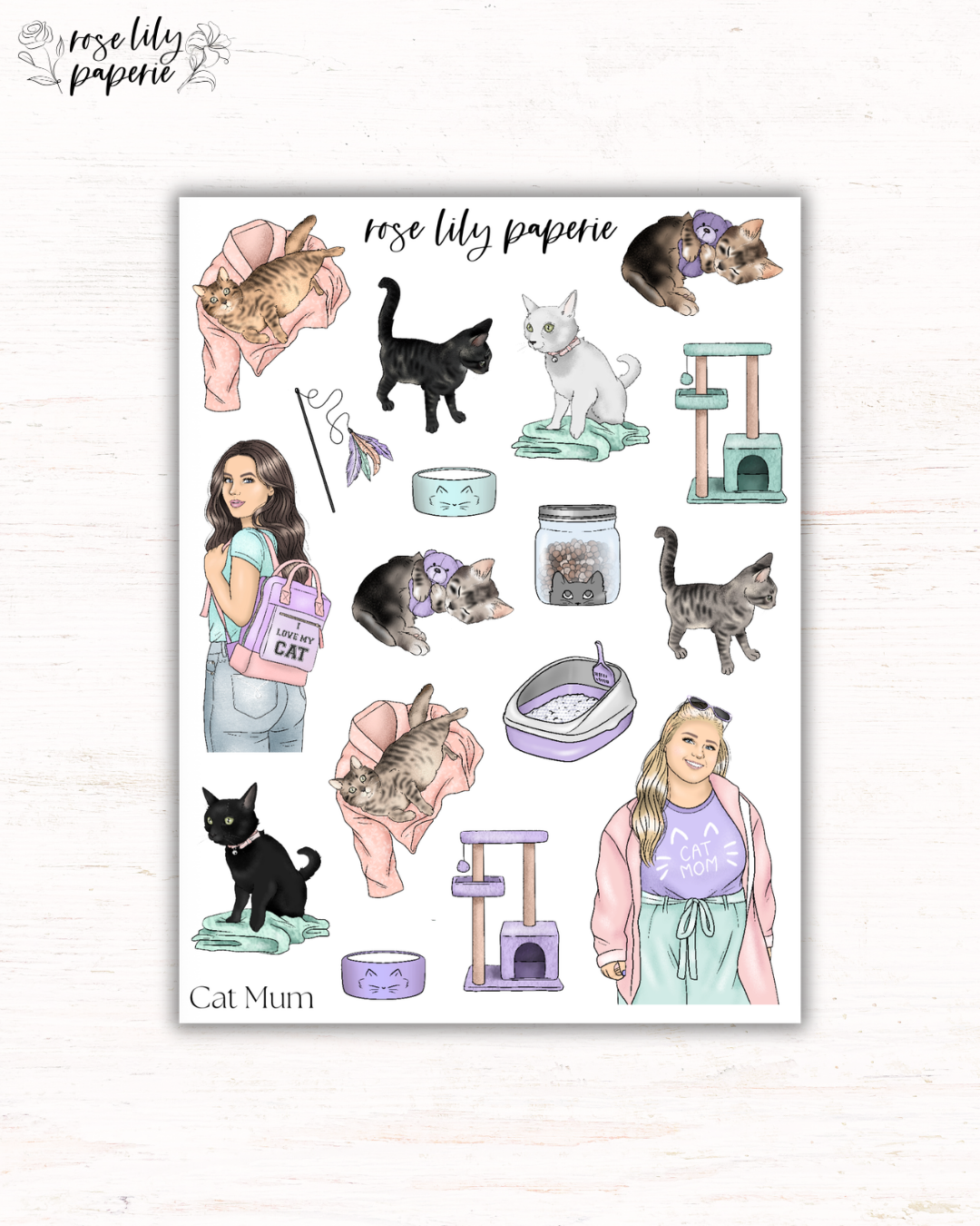 Cat Mum Sticker Sheet