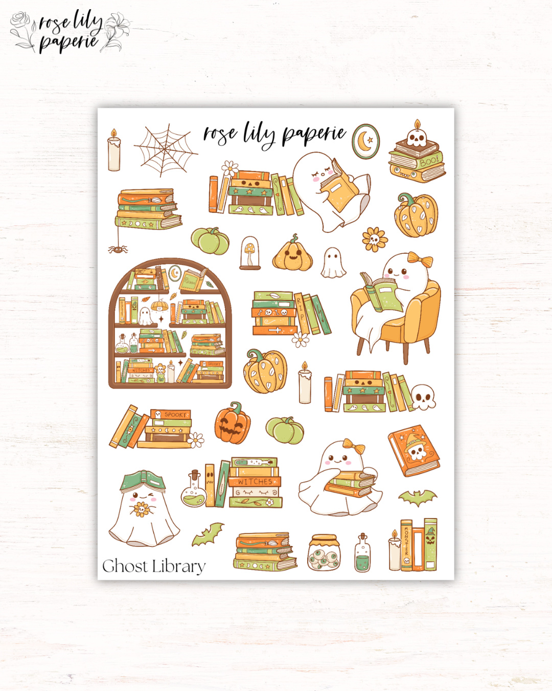Ghost Library Sticker Sheet