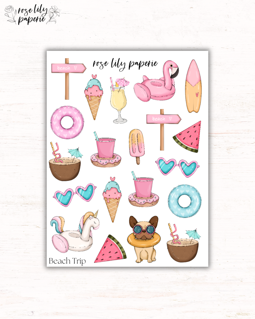 Beach Trip Sticker Sheet