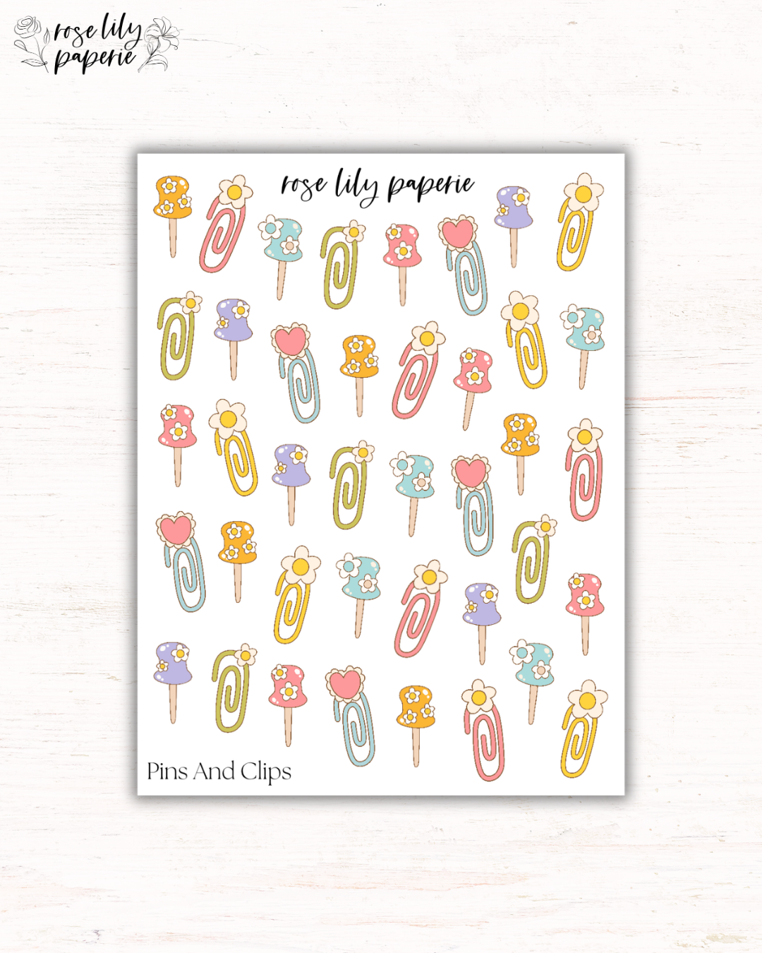 Pins And Clips Sticker Sheet