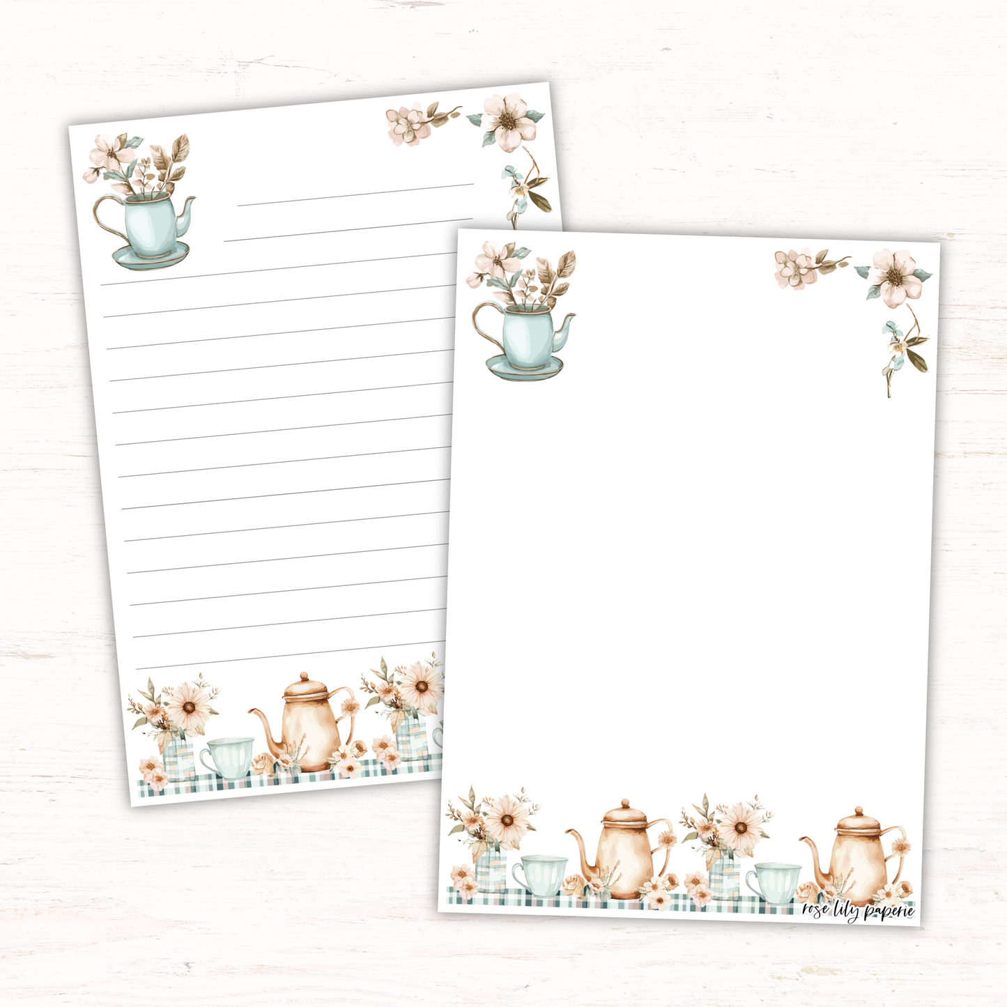 Vintage Tea Writing Papers