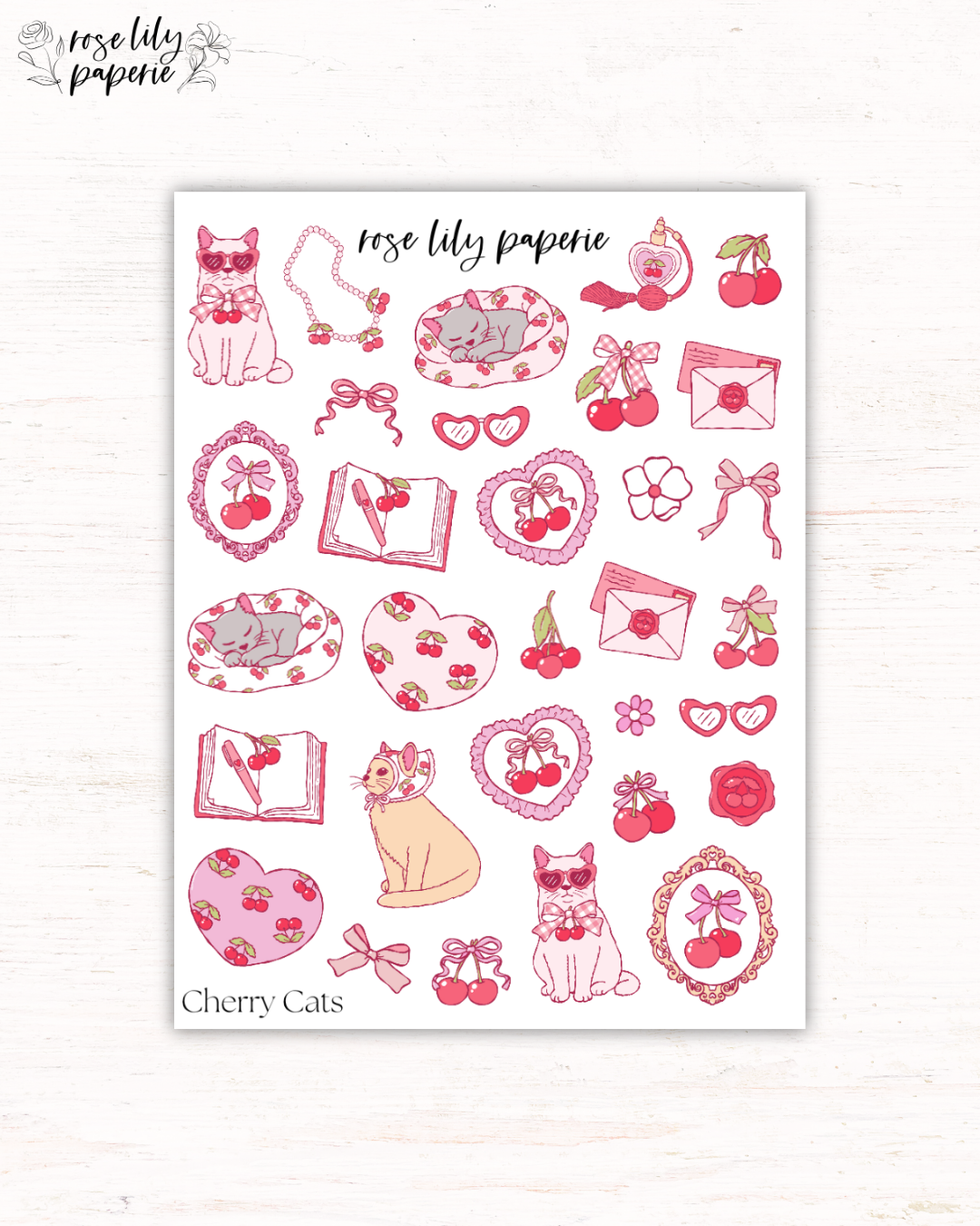Cherry Cats Sticker Sheet
