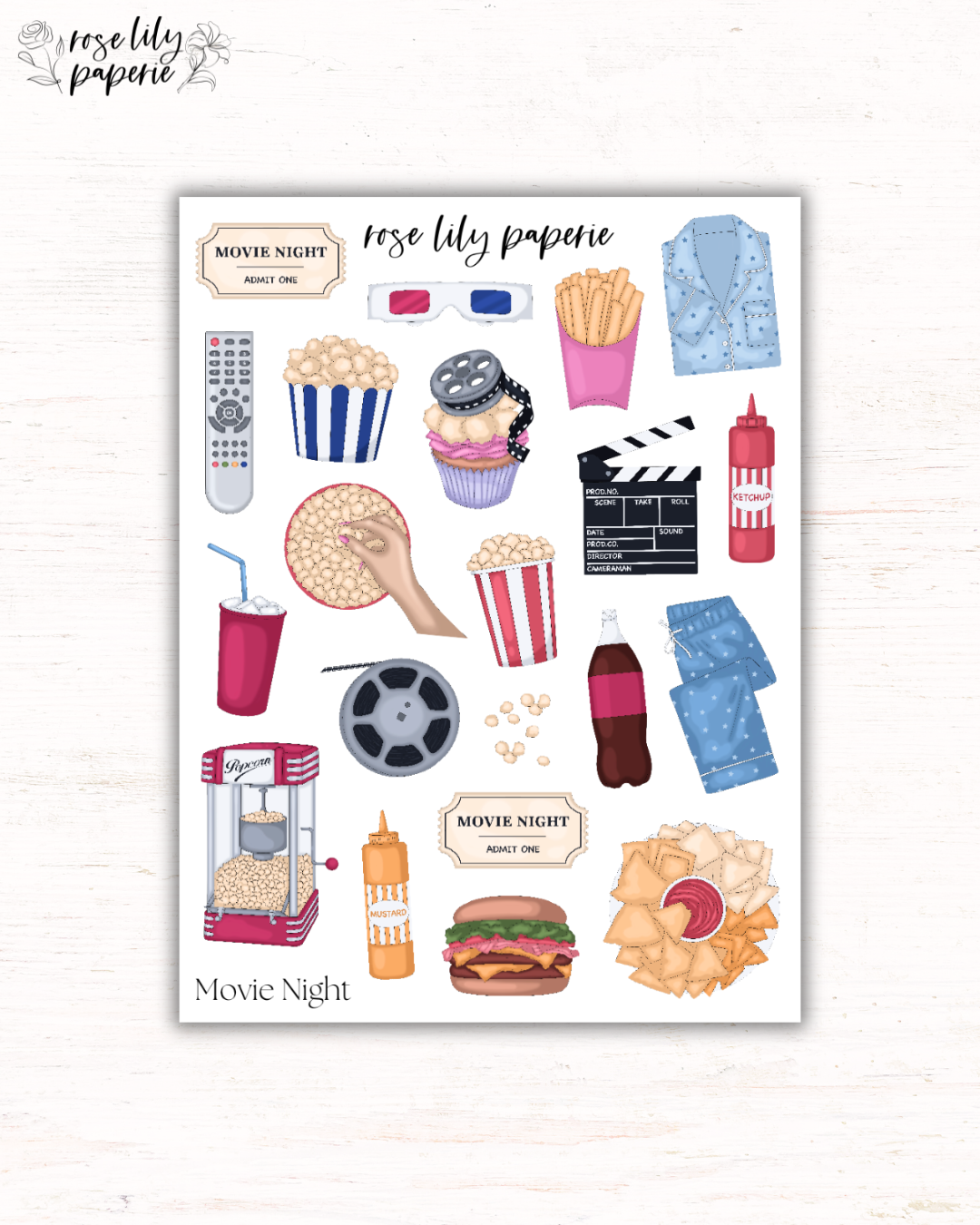 Movie Night Sticker Sheet