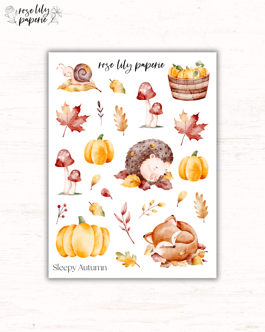 Sleepy Autumn Sticker Sheet