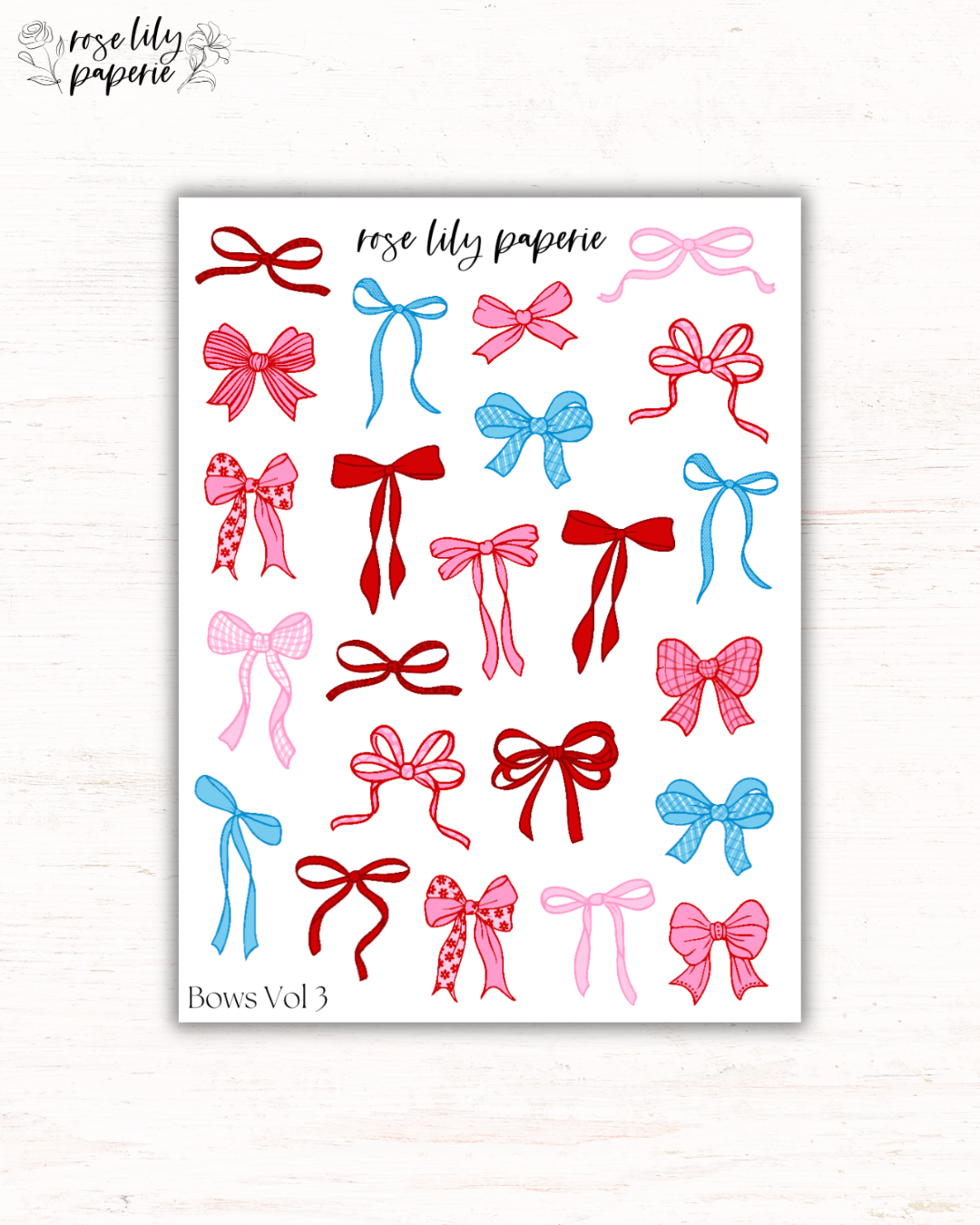 Bows Vol 3 Sticker Sheet