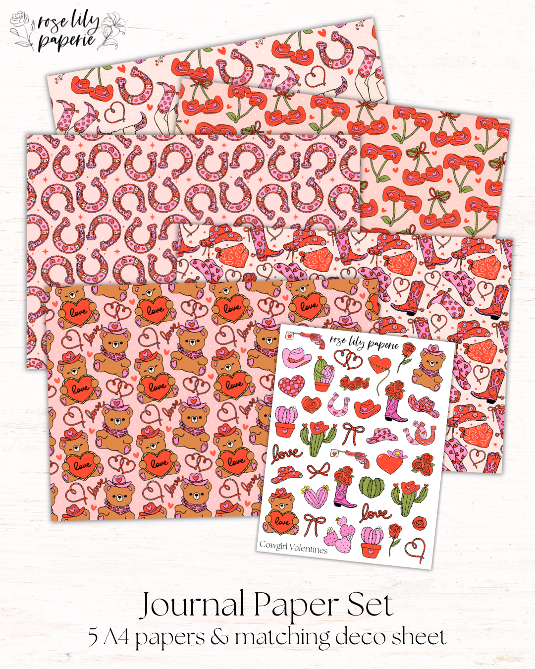 Cowgirl Valentines Journal Set