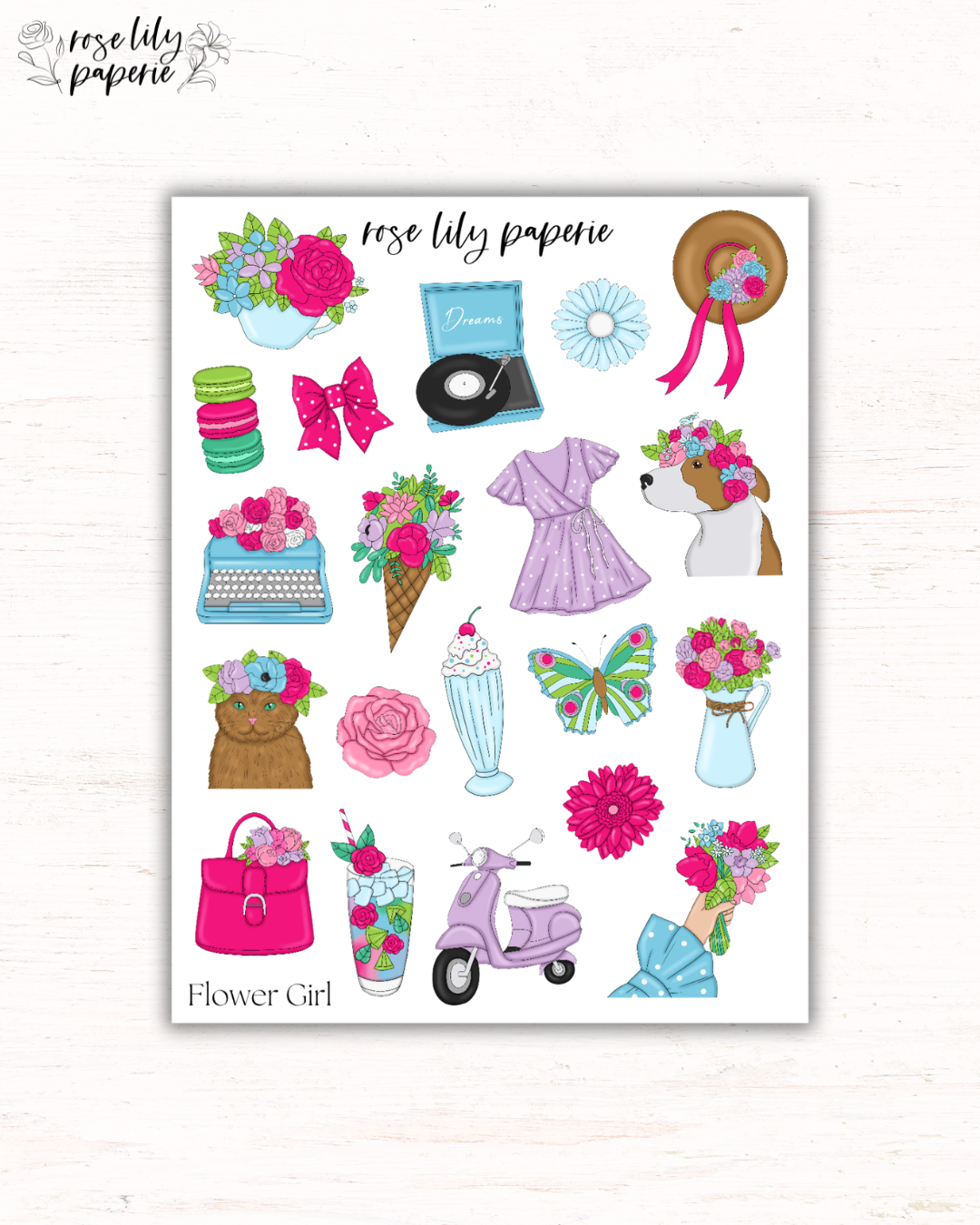 Flower Girl Sticker Sheet