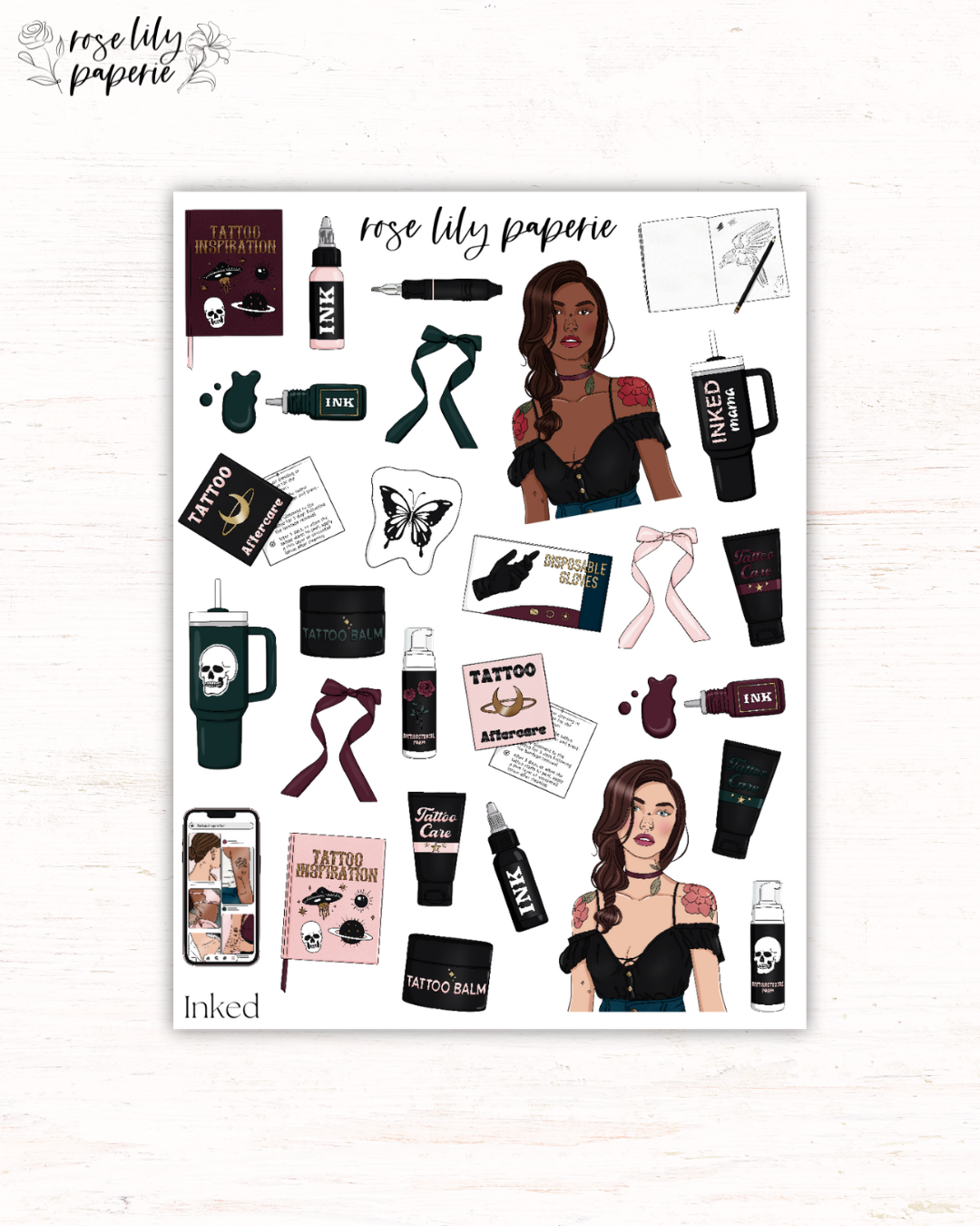 Inked Sticker Sheet