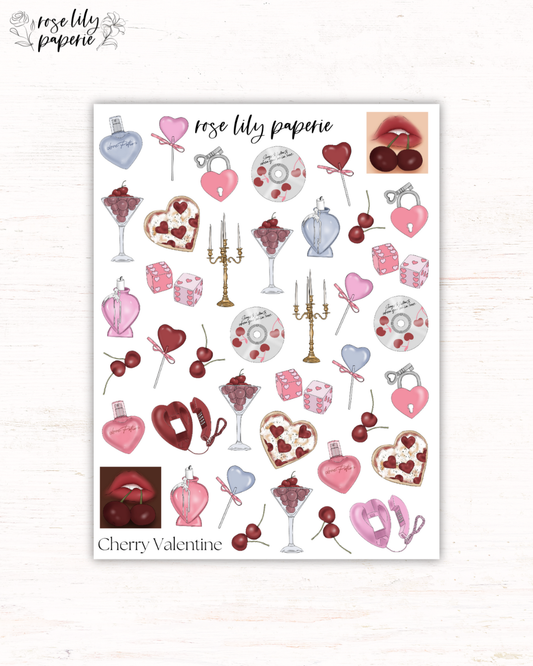 Cherry Valentine Sticker Sheet