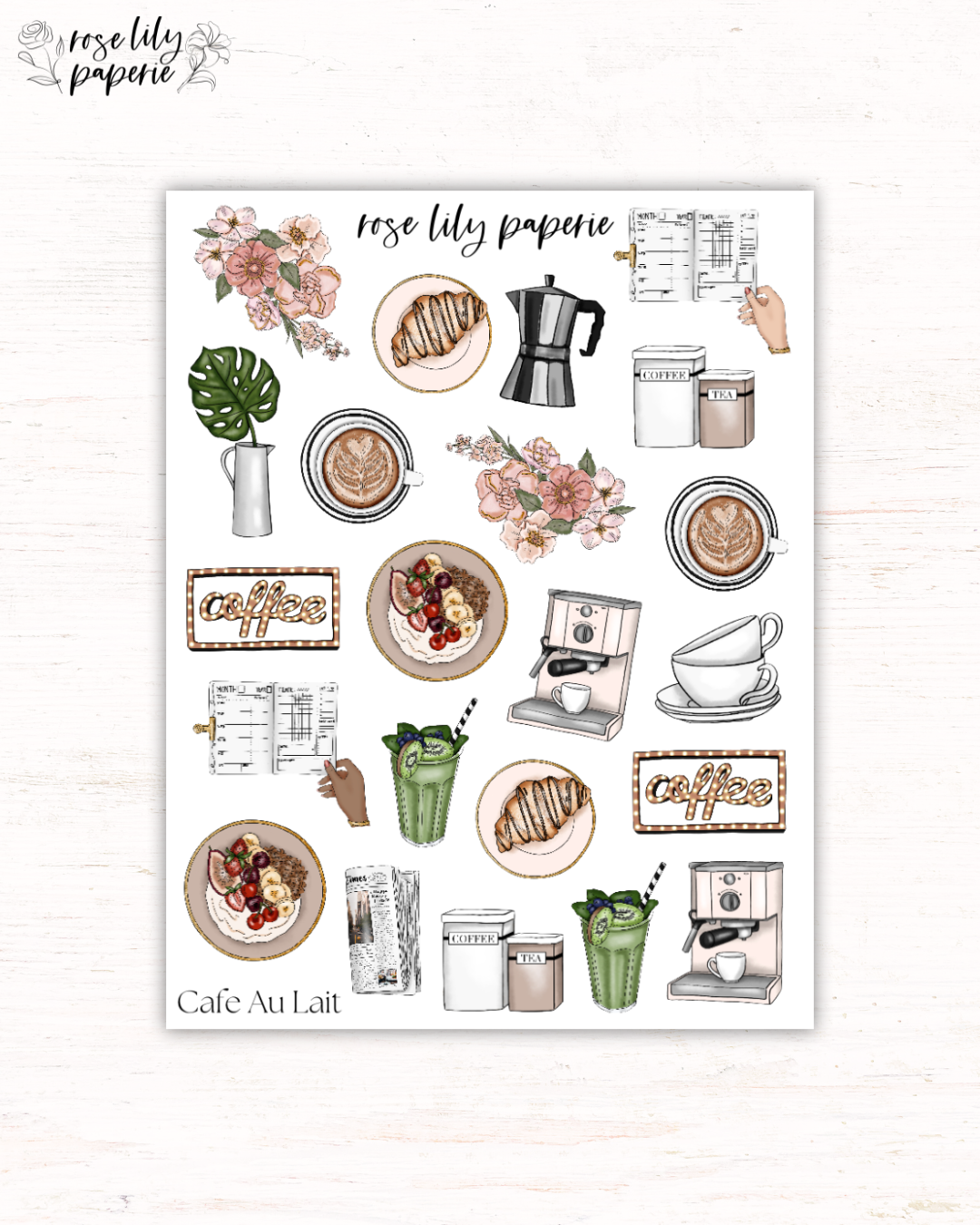 Cafe Au Lait Sticker Sheet
