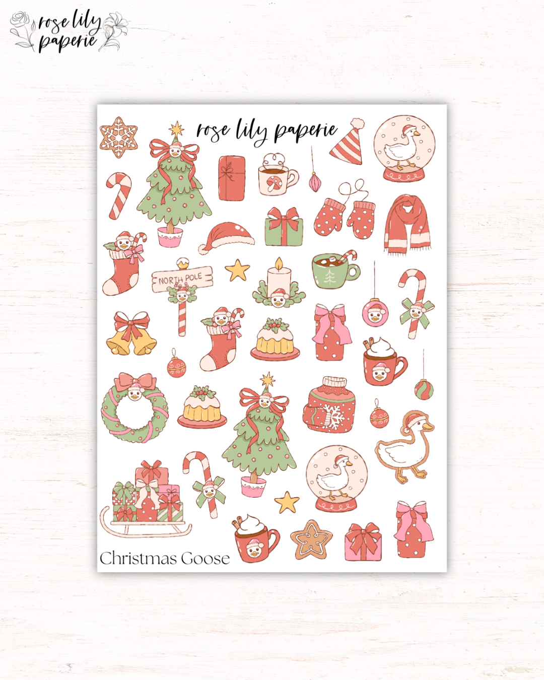 Christmas Goose Sticker Sheet