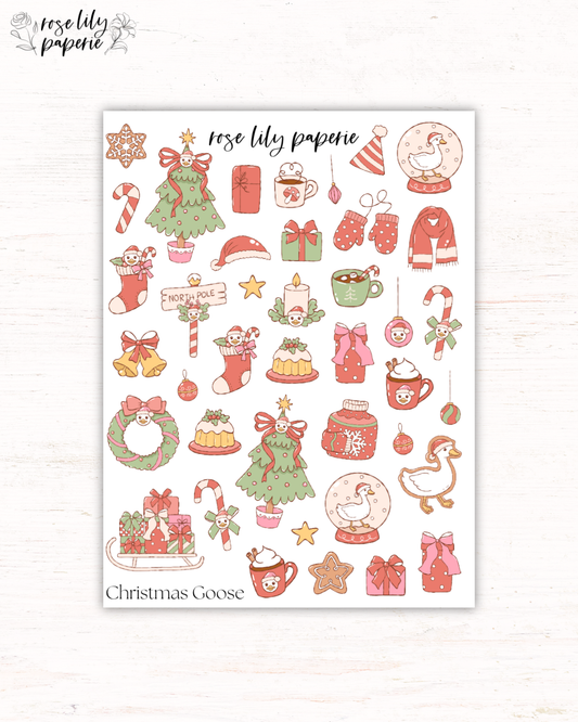 Christmas Goose Sticker Sheet