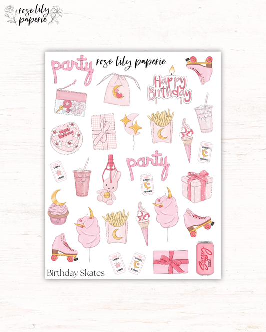 Birthday Skates Sticker Sheet