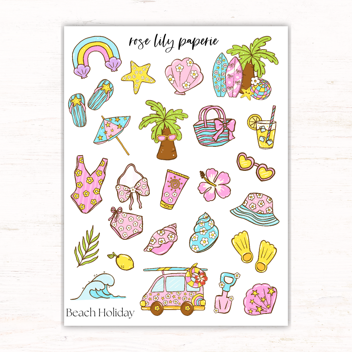Beach Holiday Sticker Sheet