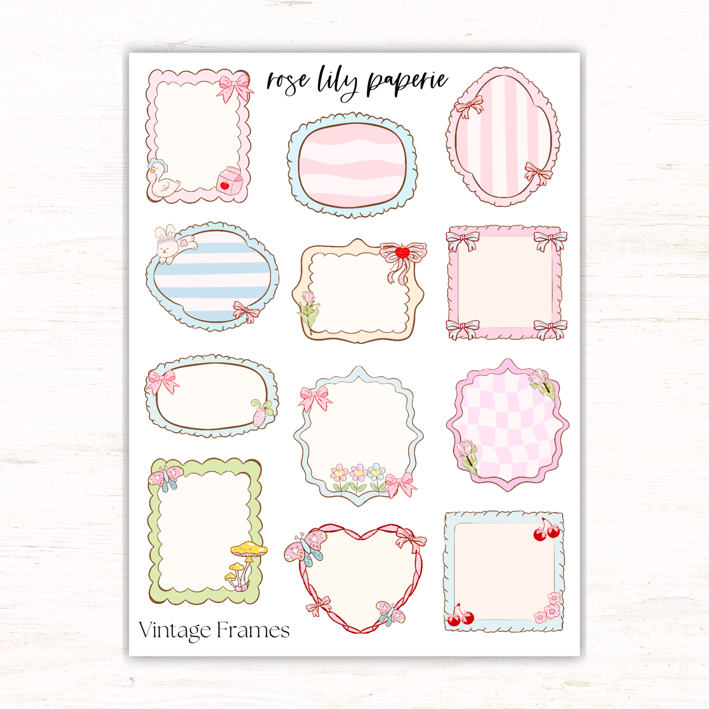 Vintage Frames Sticker Sheet