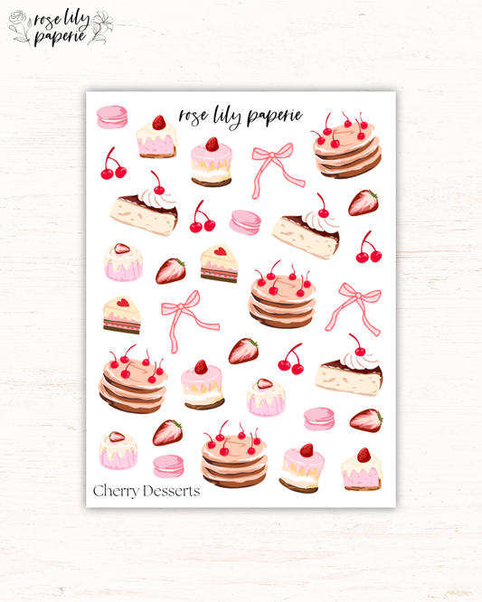 Cherry Desserts Sticker Sheet