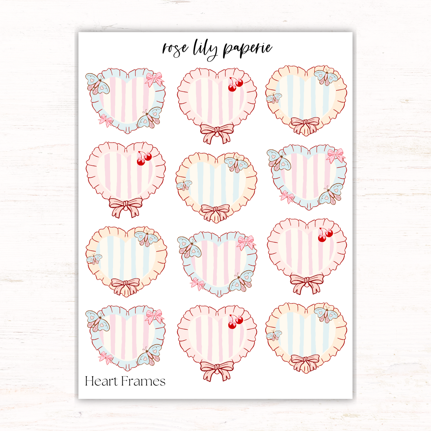 Heart Frames Sticker Sheet
