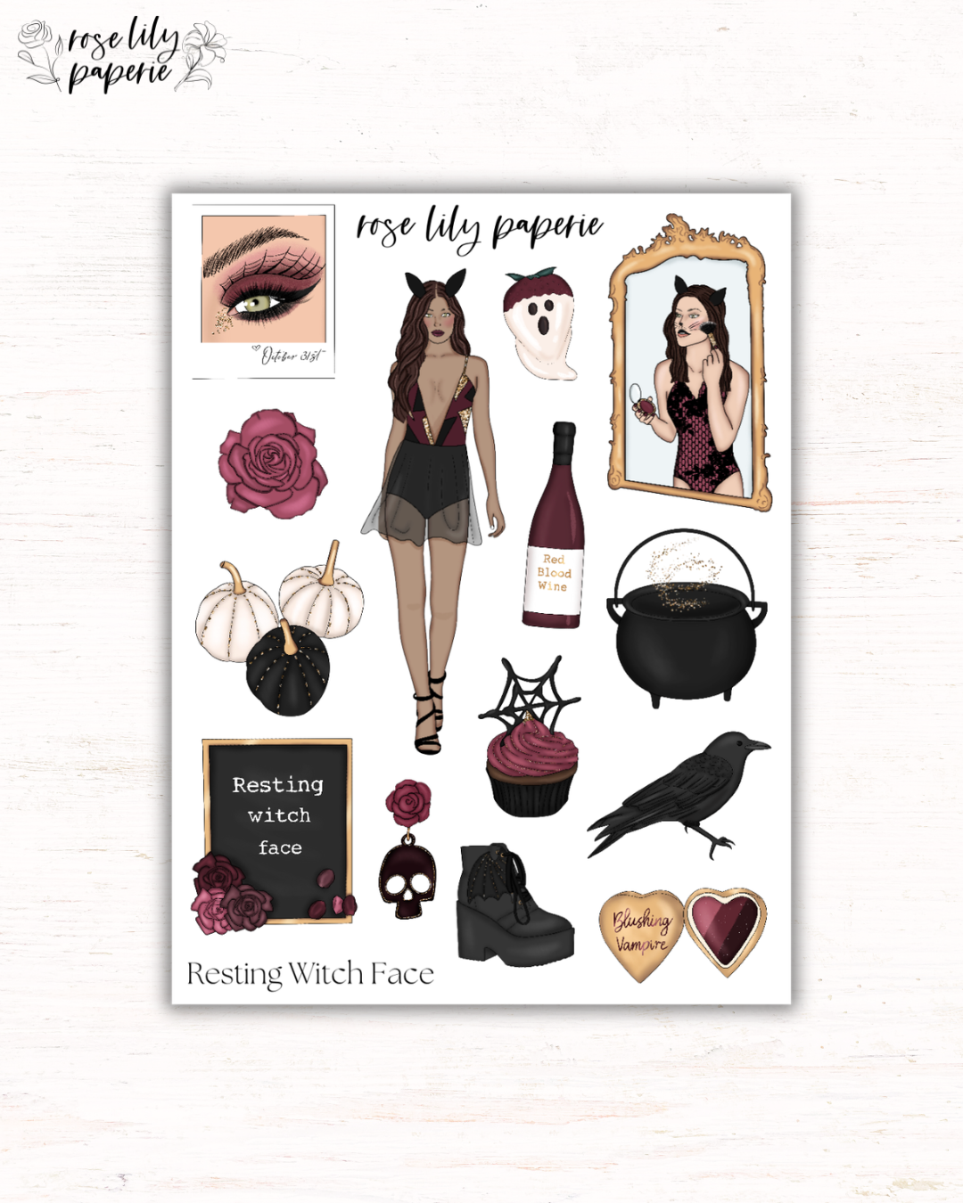 Resting Witch Face Sticker Sheet