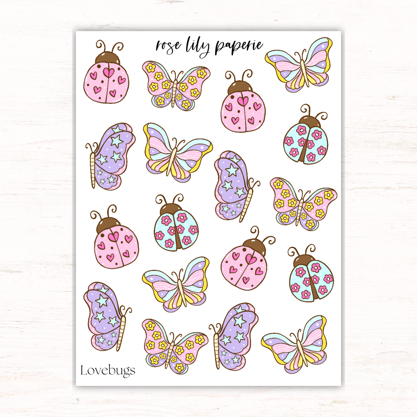 Lovebugs Sticker Sheet