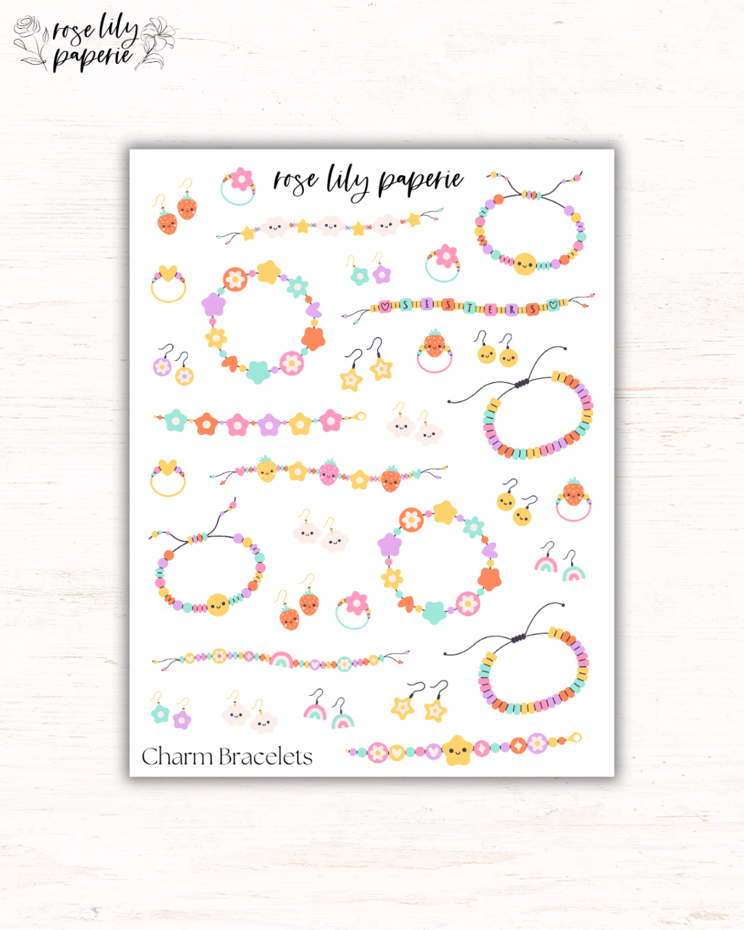 Charm Bracelets Sticker Sheet