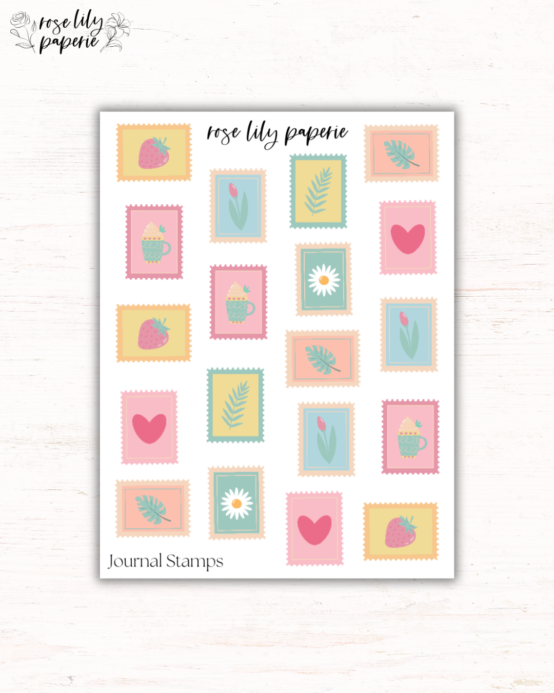 Journal Stamps Sticker Sheet