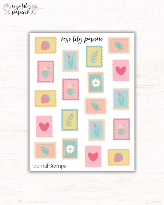 Journal Stamps Sticker Sheet
