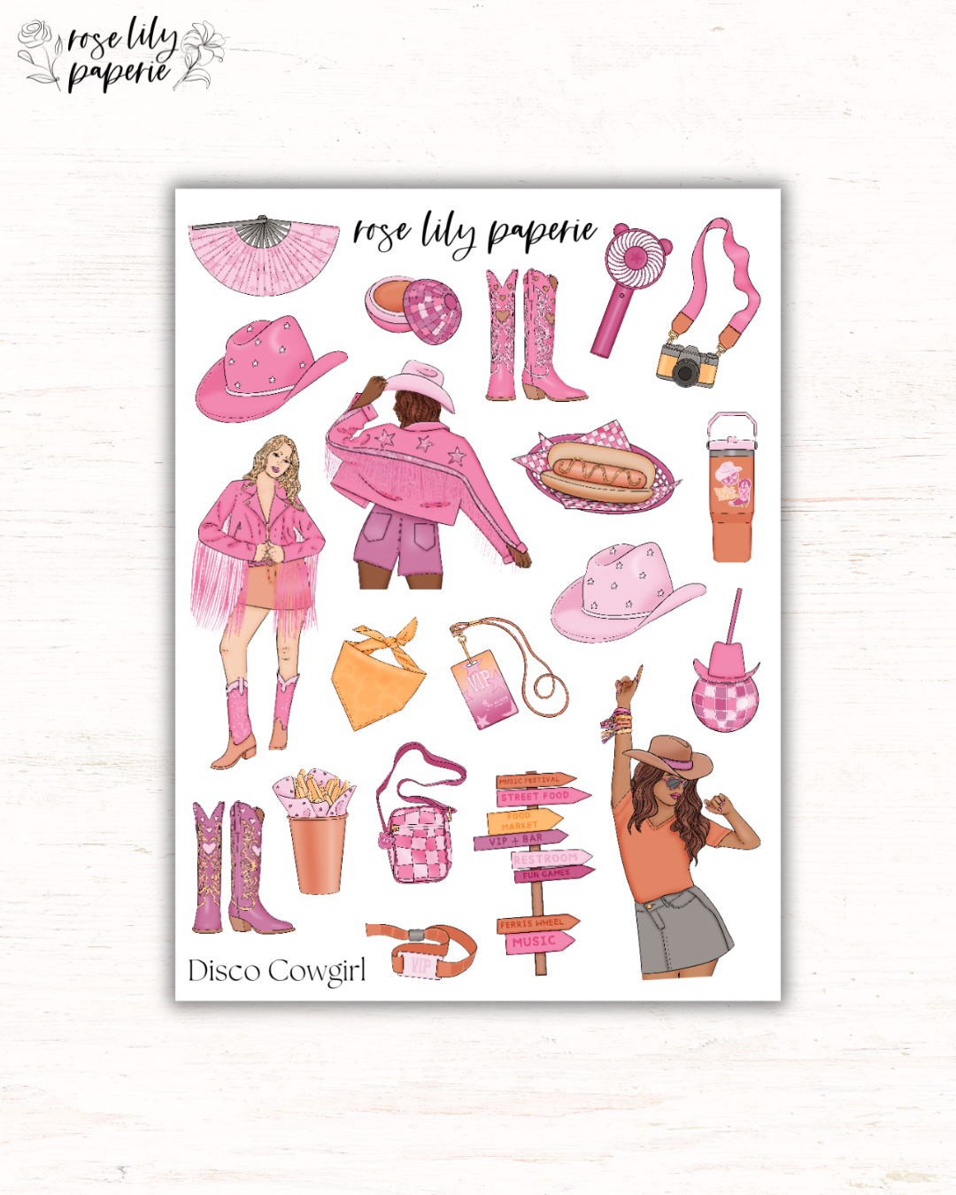 Disco Cowgirl Sticker Sheet