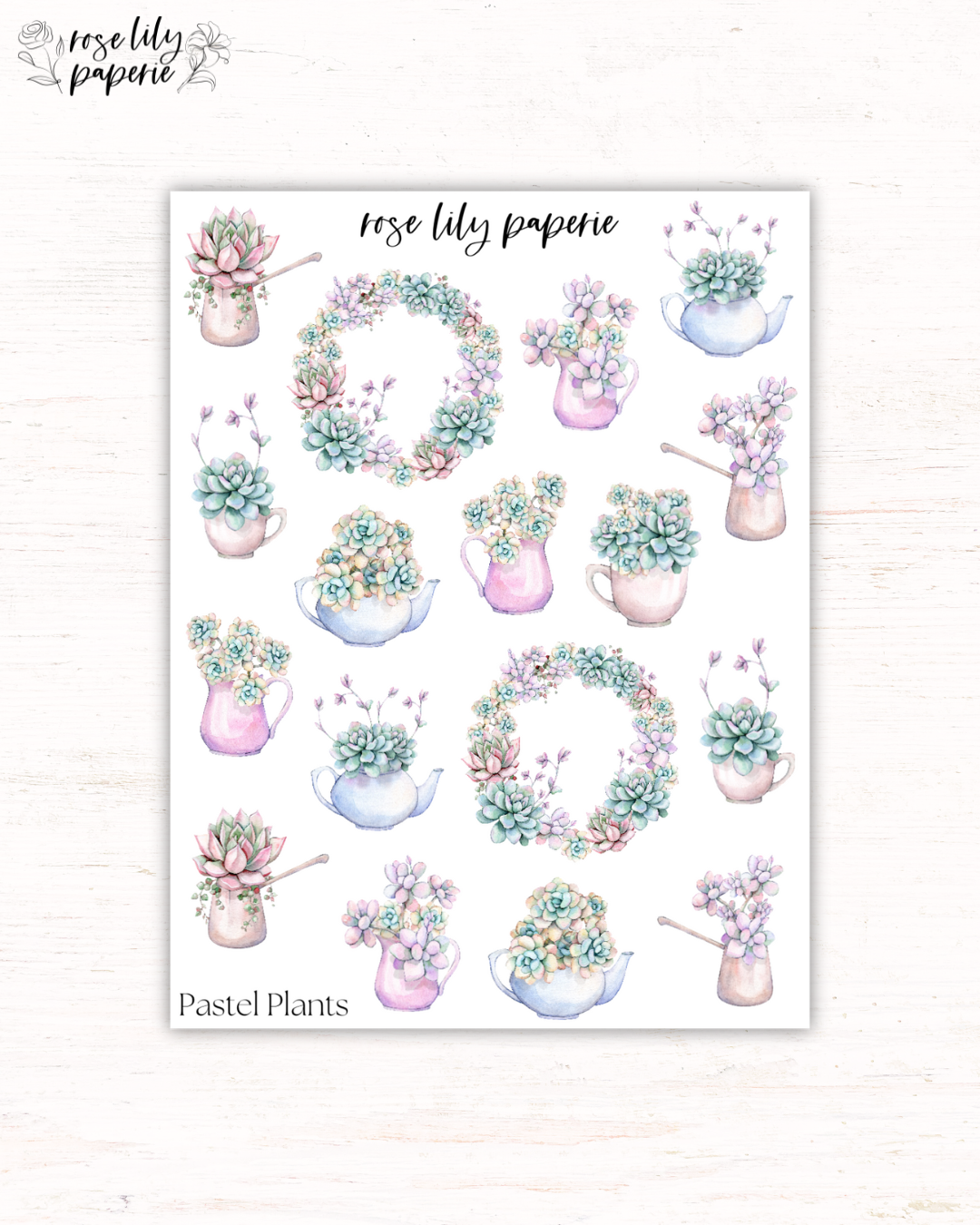 Pastel Plants Sticker Sheet