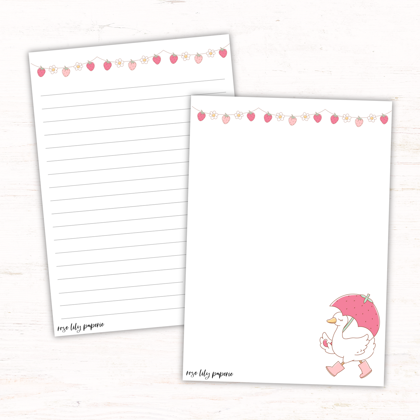 Strawberry Goose Writing Papers