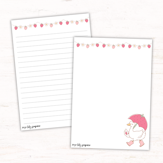 Strawberry Goose Writing Papers