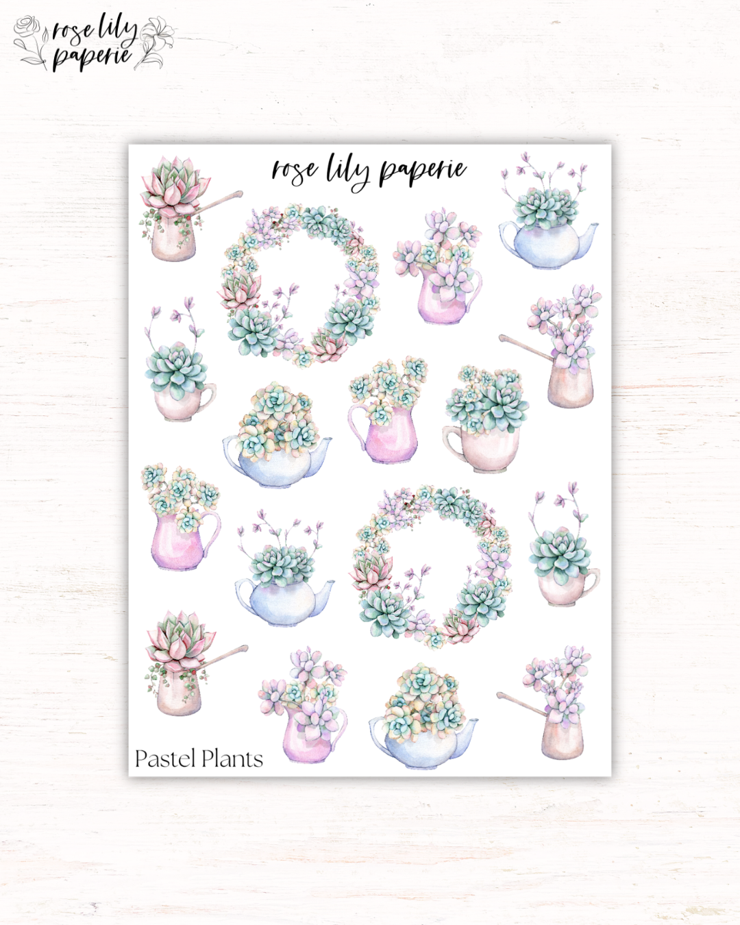 Pastel Plants Sticker Sheet