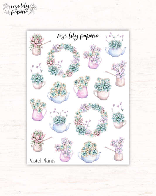Pastel Plants Sticker Sheet