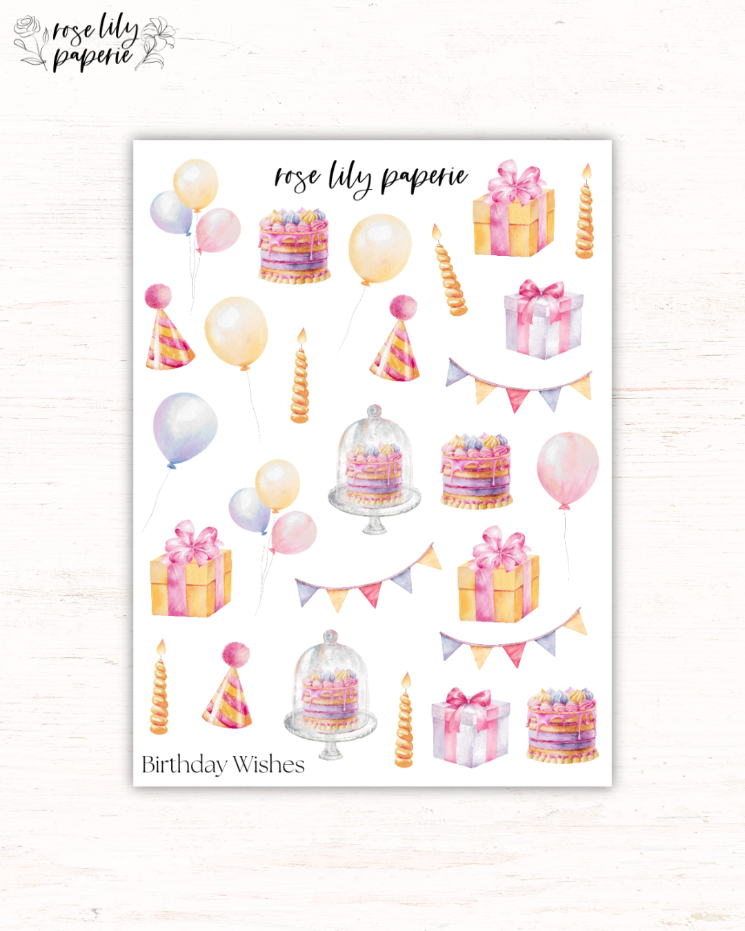 Birthday Wishes Sticker Sheet