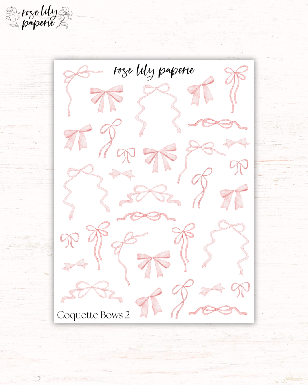 Coquette Pink Bows Sticker Sheet