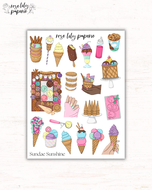 Sundae Sunshine Sticker Sheet