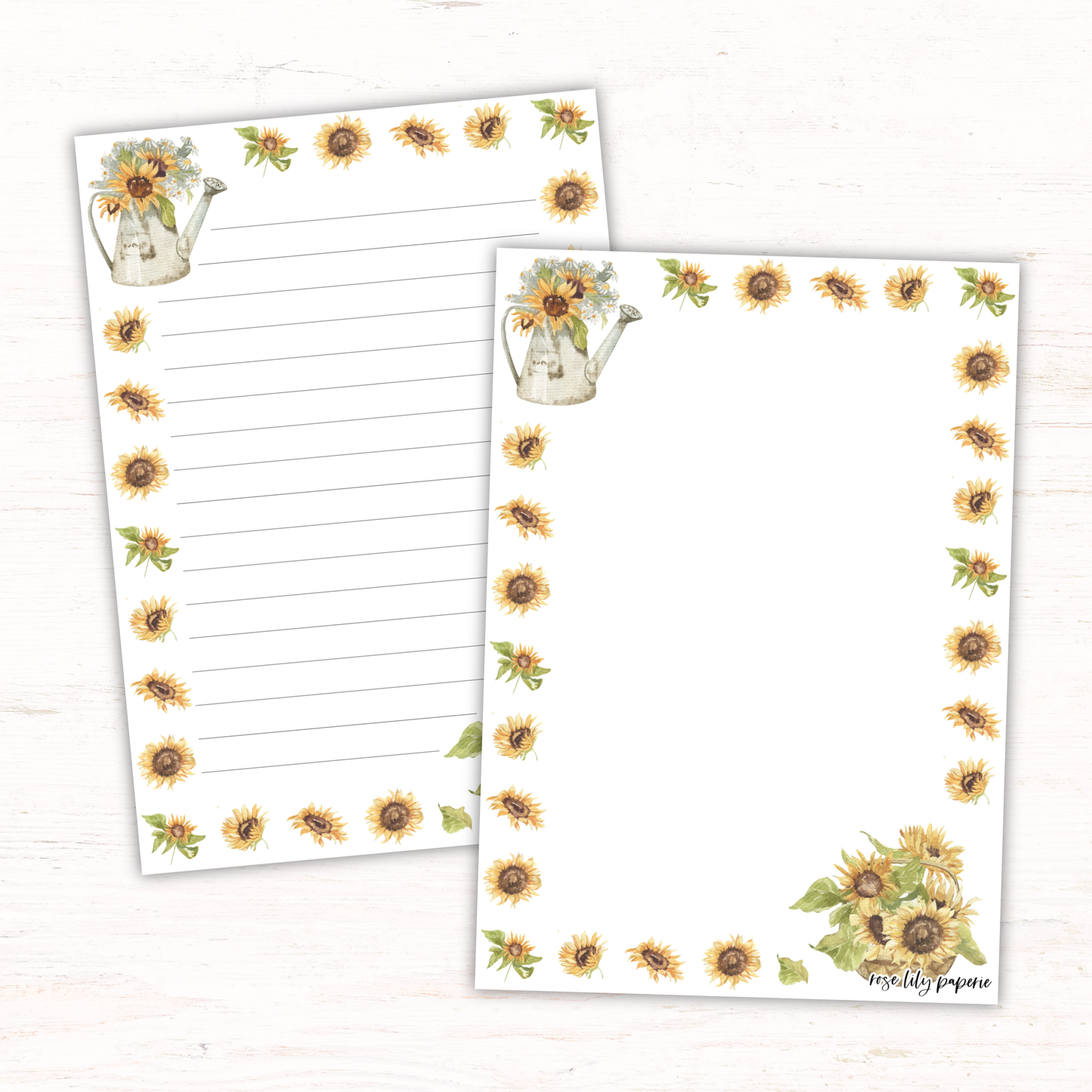 Sunflowers Writing Papers