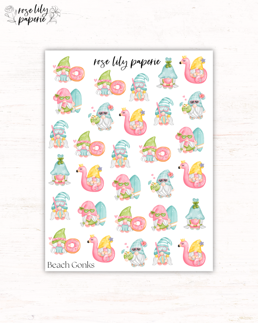Beach Gonks Sticker Sheet