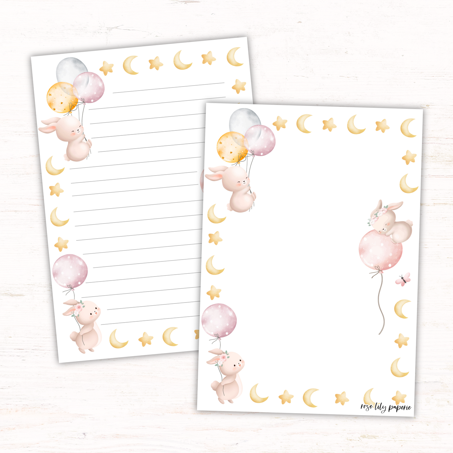 Bunny Balloons Writing Papers