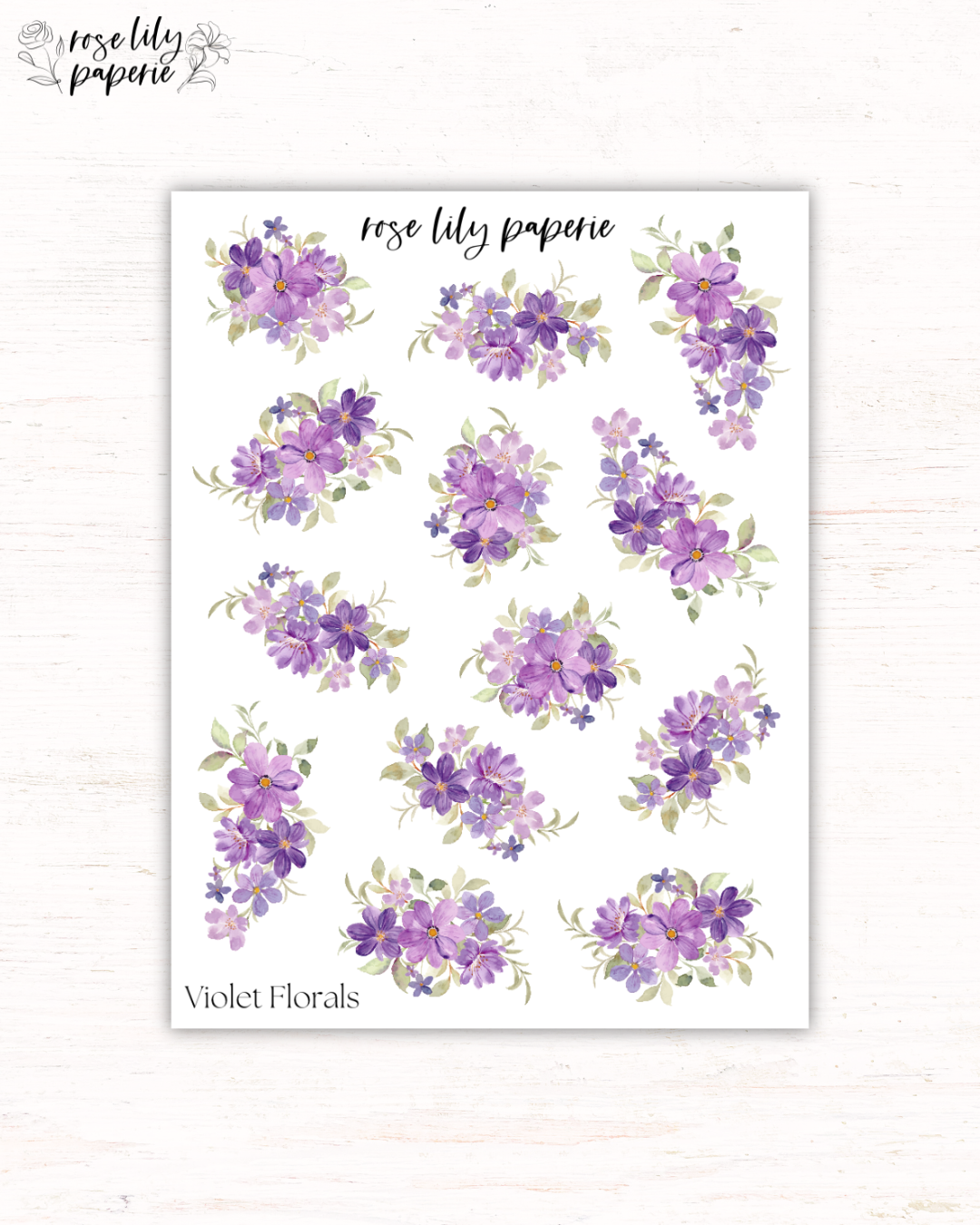 Violet Florals Sticker Sheet