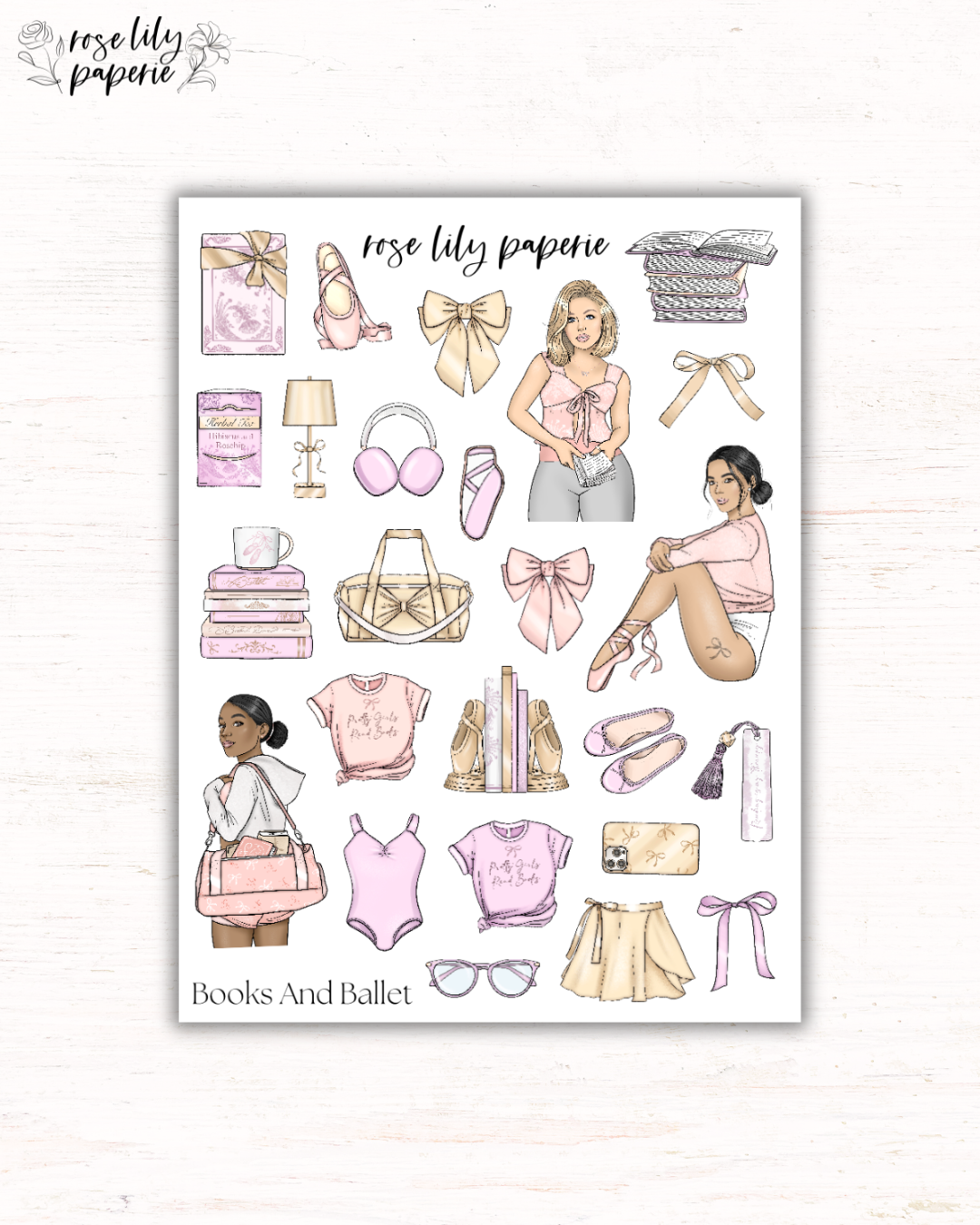 Books And Ballet Sticker Sheet