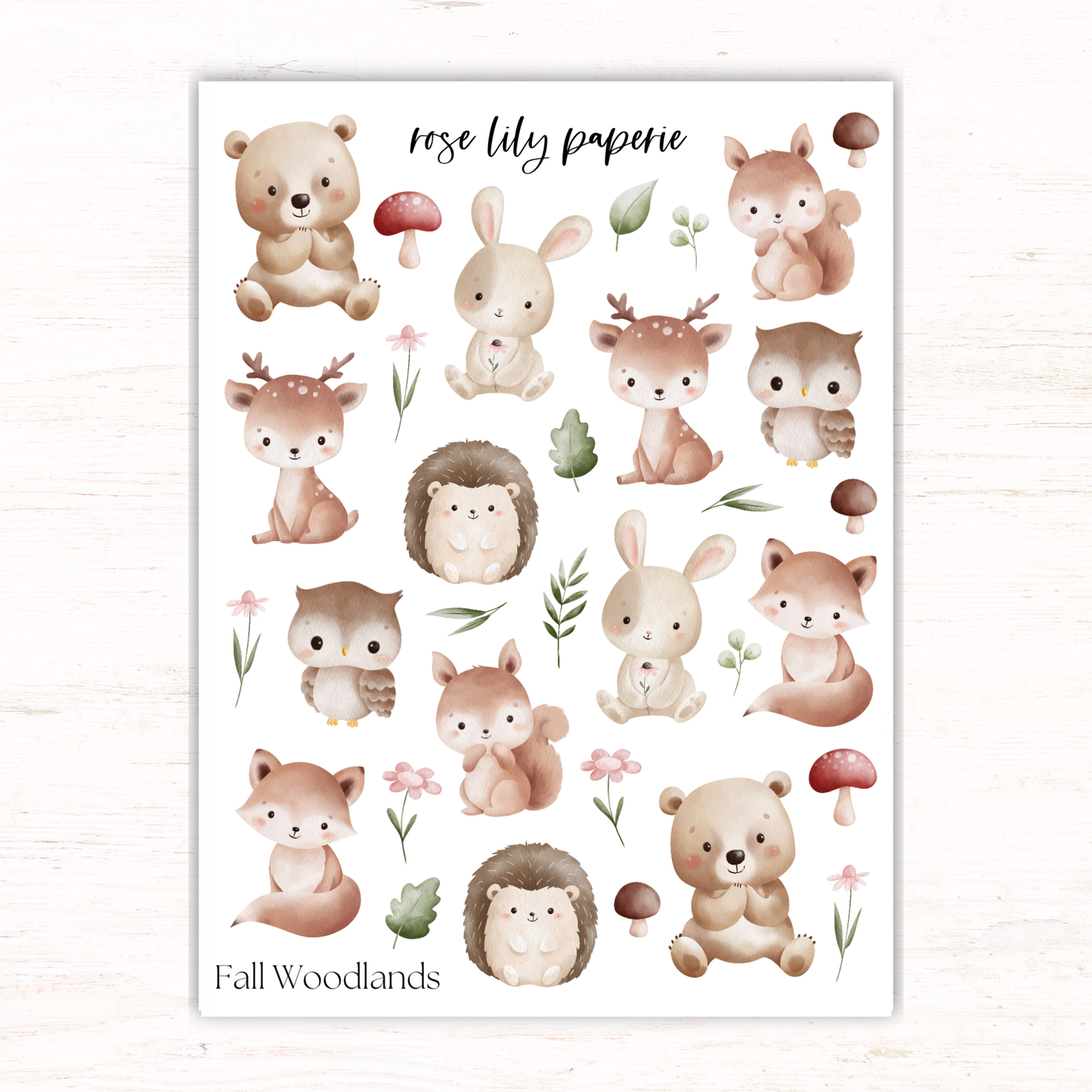 Fall Woodlands Sticker Sheet