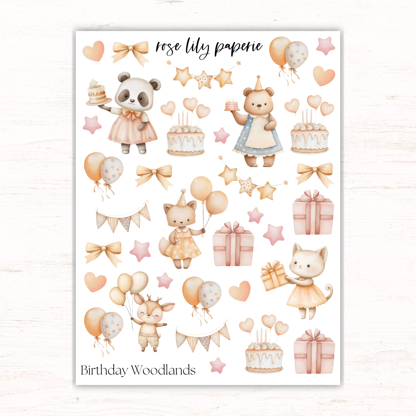 Birthday Woodlands Sticker Sheet