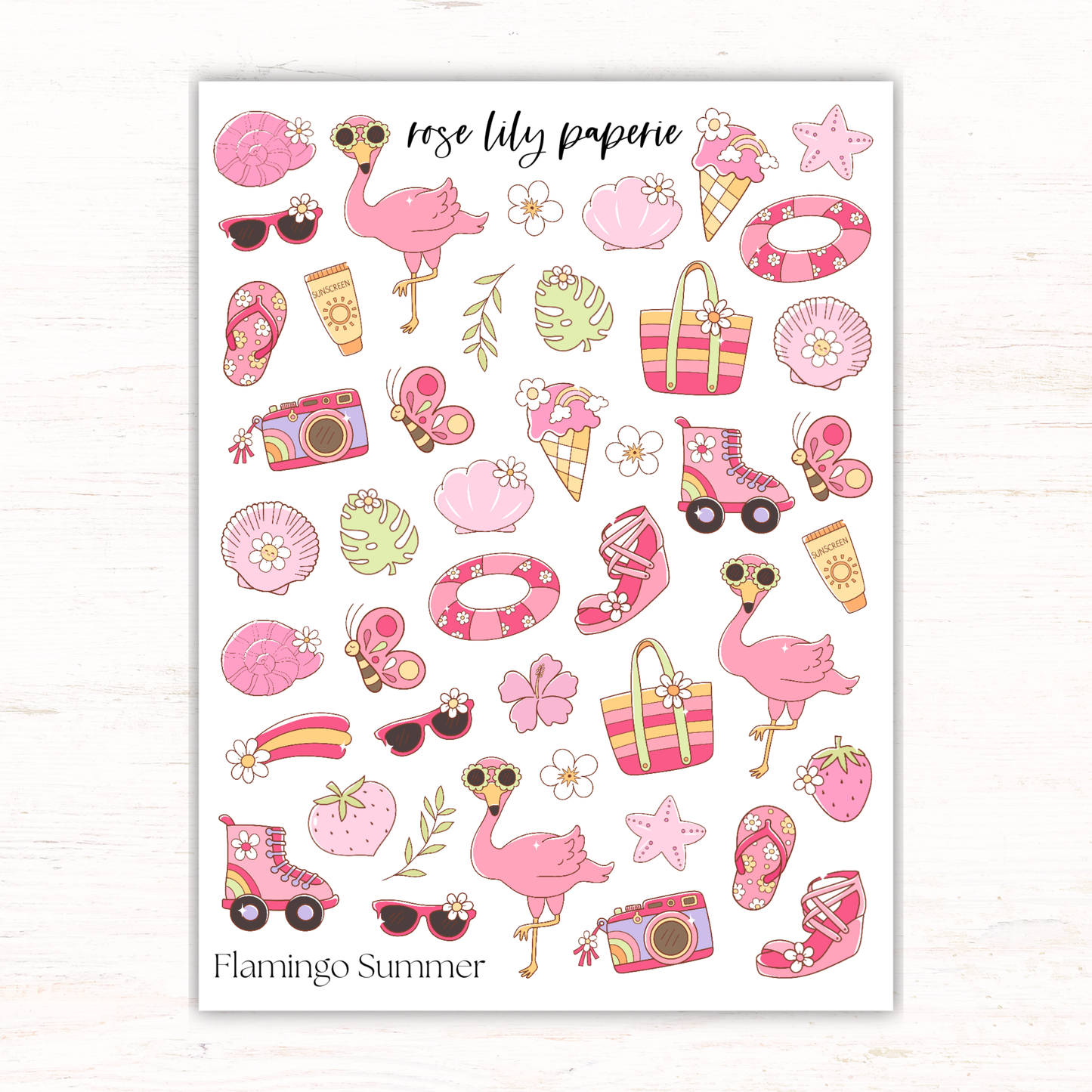 Flamingo Summer Sticker Sheet