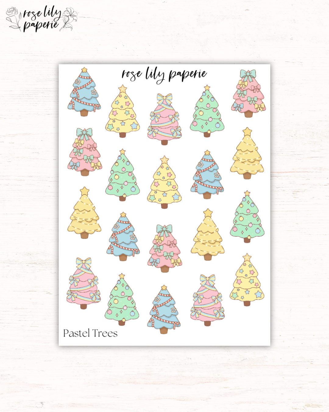 Pastel Trees Sticker Sheet