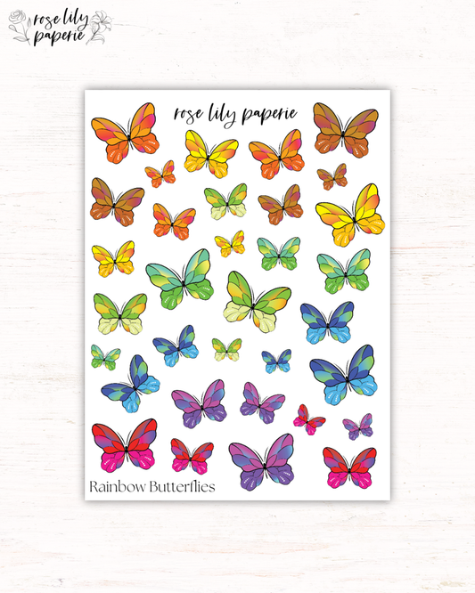 Rainbow Butterflies Sticker Sheet
