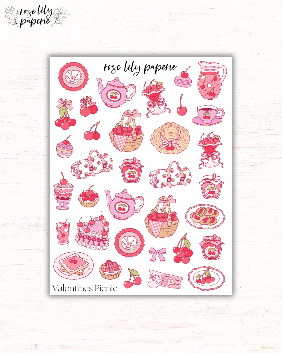 Valentines Picnic Sticker Sheet