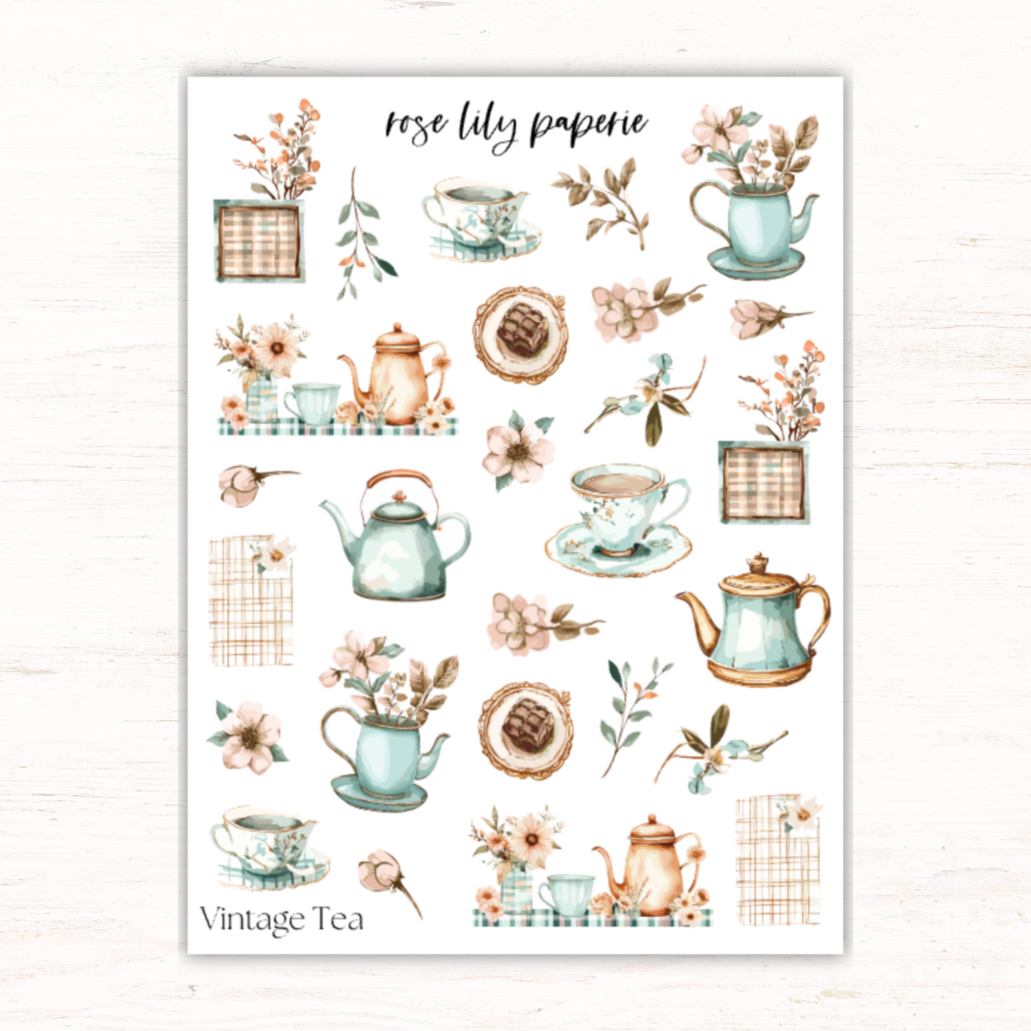 Vintage Tea Sticker Sheet