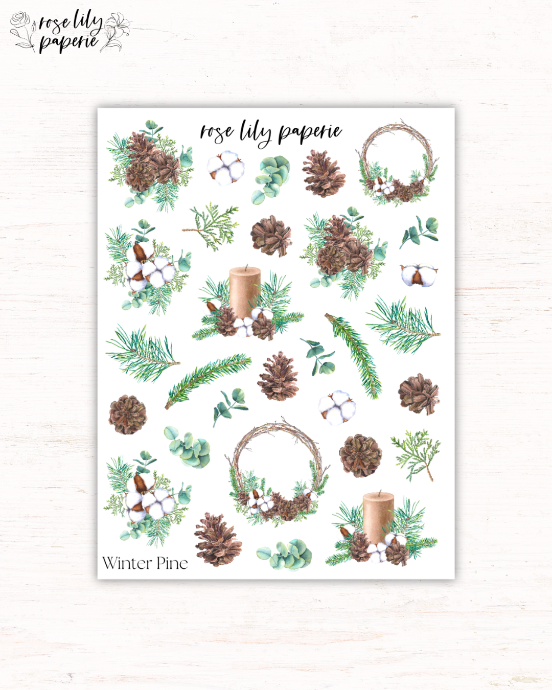 Winter Pine Sticker Sheet